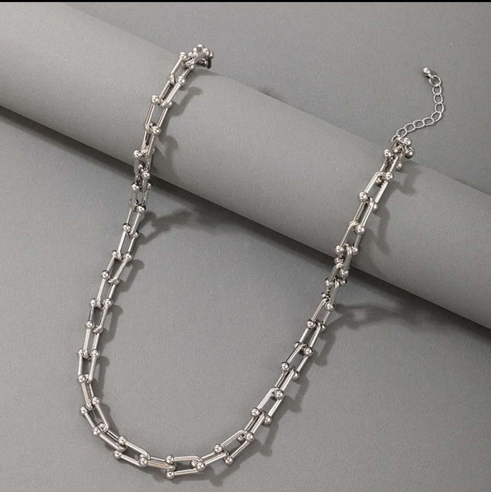 Silver Alloy Thick Clavicle Choker